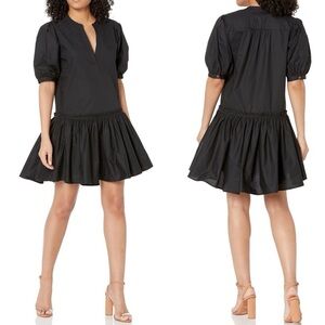 Elegant Black Puff Sleeve Dress